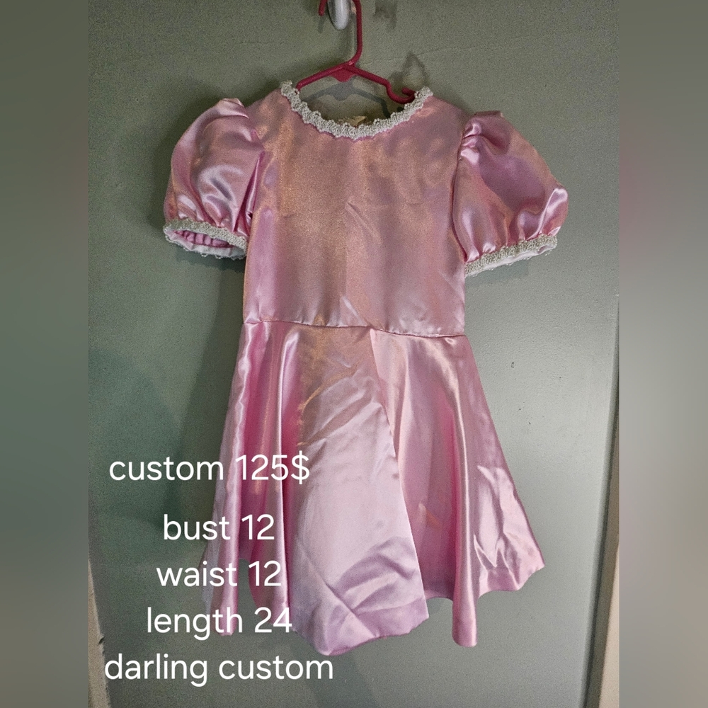 Pink satin girls dress